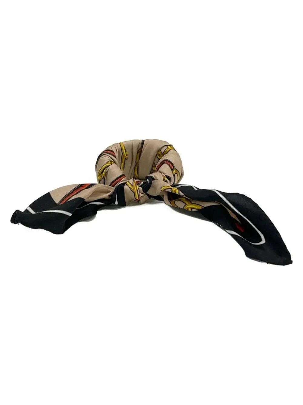 Balenciaga Bangle Silk Beige Black White Scarf